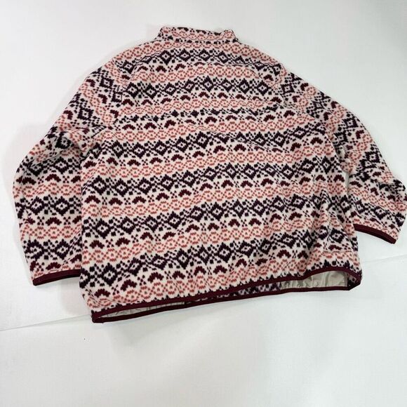 Lands' End Sweater Womens 2X Red Long-Sleeve Mock Snap Neck Henley Cabin Core - Picture 8 of 9